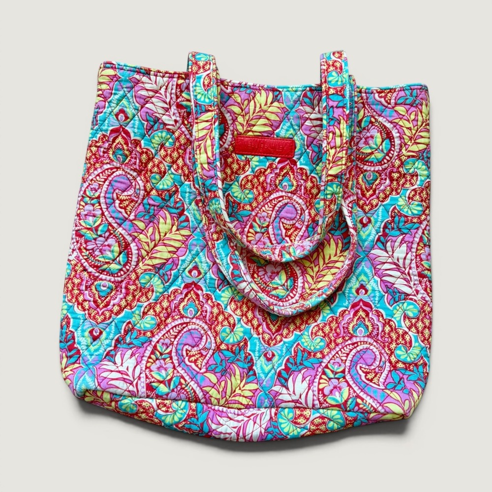 Vera Bradley Retired Quilted Cotton Tote Bag Paisley in Paradise Print Shoulder